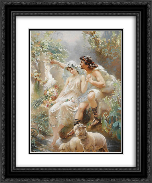 Allegorical Scene 20x24 Black Ornate Wood Framed Art Print Poster with Double Matting by Makovsky, Konstantin