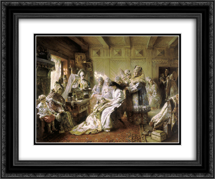 Before the Wedding 24x20 Black Ornate Wood Framed Art Print Poster with Double Matting by Makovsky, Konstantin