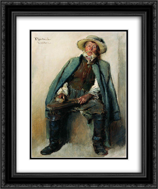 Blind Man 20x24 Black Ornate Wood Framed Art Print Poster with Double Matting by Makovsky, Konstantin