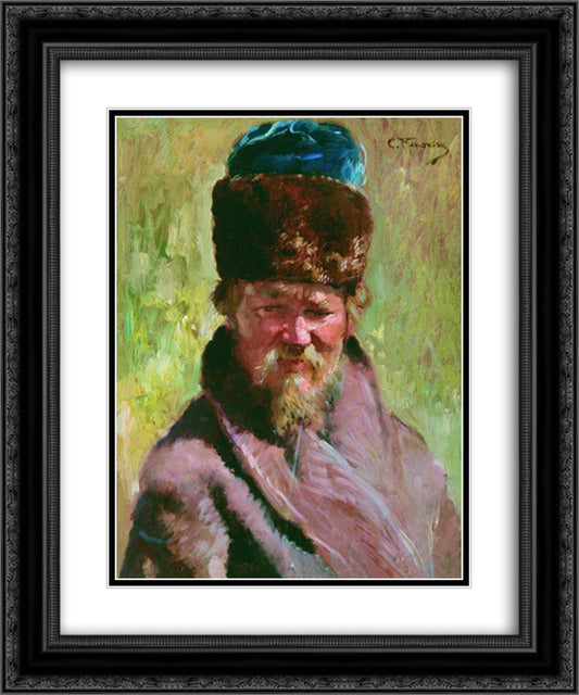 Coachman 20x24 Black Ornate Wood Framed Art Print Poster with Double Matting by Makovsky, Konstantin