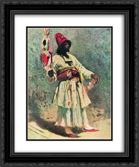 Dervish 20x24 Black Ornate Wood Framed Art Print Poster with Double Matting by Makovsky, Konstantin