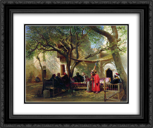 Dervishes in Cairo 24x20 Black Ornate Wood Framed Art Print Poster with Double Matting by Makovsky, Konstantin