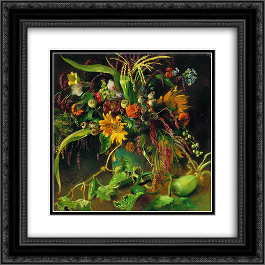 Flowers 1 20x20 Black Ornate Wood Framed Art Print Poster with Double Matting by Makovsky, Konstantin