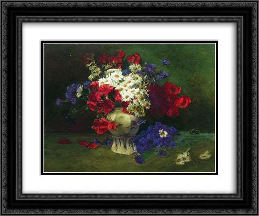 Flowers 2 24x20 Black Ornate Wood Framed Art Print Poster with Double Matting by Makovsky, Konstantin