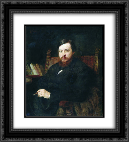 Mikhail Azanchevsky 20x22 Black Ornate Wood Framed Art Print Poster with Double Matting by Makovsky, Konstantin