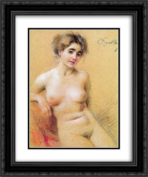 Model 20x24 Black Ornate Wood Framed Art Print Poster with Double Matting by Makovsky, Konstantin