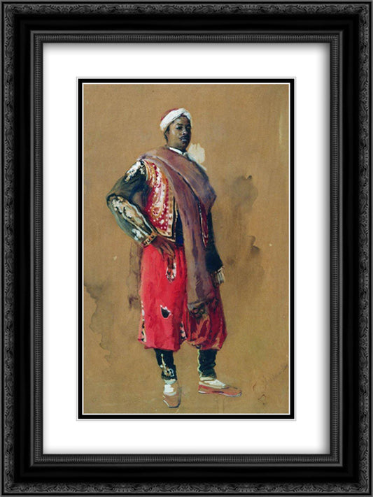 Moor 18x24 Black Ornate Wood Framed Art Print Poster with Double Matting by Makovsky, Konstantin