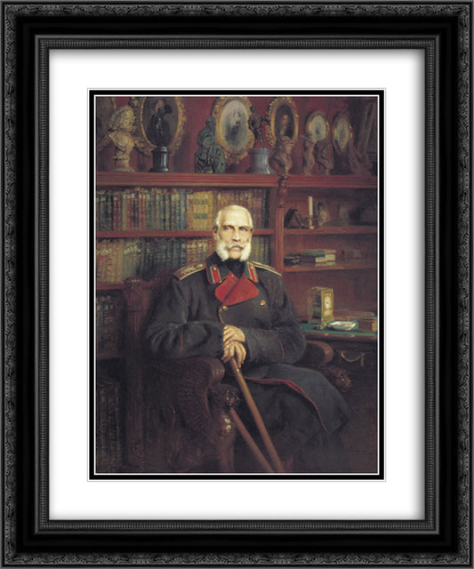 Portrait of Count Sergei Grigoriyevich Stroganov 20x24 Black Ornate Wood Framed Art Print Poster with Double Matting by Makovsky, Konstantin
