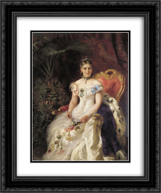 Portrait of Countess Maria Mikhailovna Volkonskaya 20x24 Black Ornate Wood Framed Art Print Poster with Double Matting by Makovsky, Konstantin