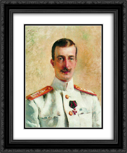 Portrait of Cyril Vladimirovich, Grand Duke of Russia 20x24 Black Ornate Wood Framed Art Print Poster with Double Matting by Makovsky, Konstantin