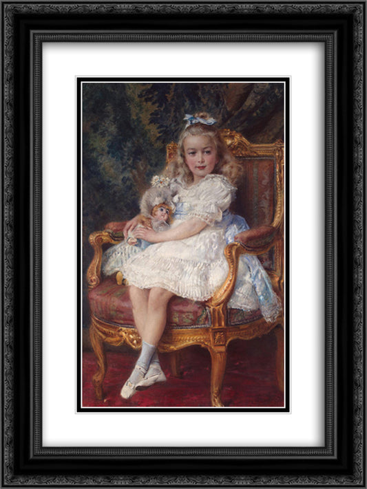 Portrait of Grand Princess Maria Nikolayevna 18x24 Black Ornate Wood Framed Art Print Poster with Double Matting by Makovsky, Konstantin