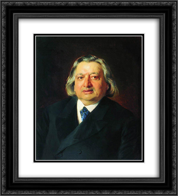 Portrait of Ossip Petrov 20x22 Black Ornate Wood Framed Art Print Poster with Double Matting by Makovsky, Konstantin