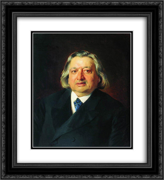 Portrait of Ossip Petrov 20x22 Black Ornate Wood Framed Art Print Poster with Double Matting by Makovsky, Konstantin