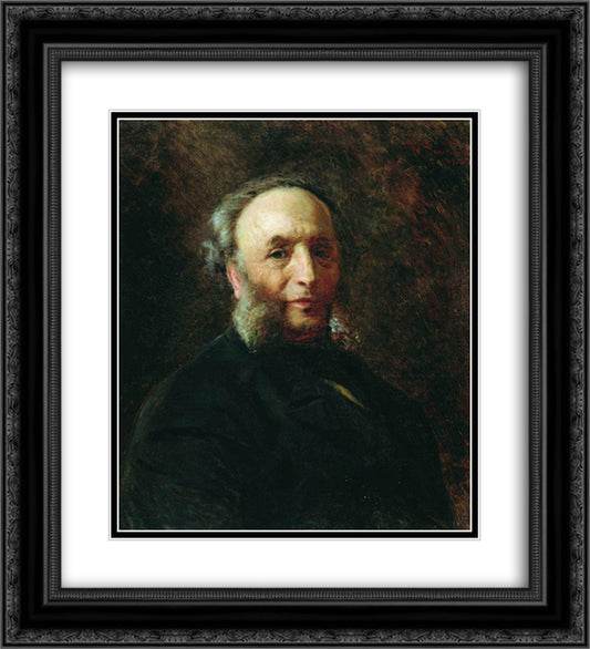 Portrait of the Artist Ivan Aivazovsky 20x22 Black Ornate Wood Framed Art Print Poster with Double Matting by Makovsky, Konstantin