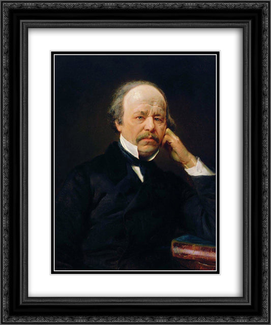 Portrait of the Composer Aleksandr Sergeyvich Dargomyzhsky 20x24 Black Ornate Wood Framed Art Print Poster with Double Matting by Makovsky, Konstantin