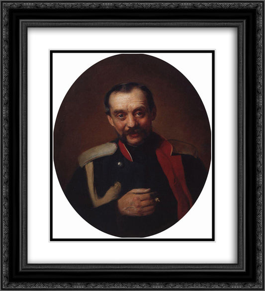 Portrait of the composer Cesar A. Kyui 20x22 Black Ornate Wood Framed Art Print Poster with Double Matting by Makovsky, Konstantin