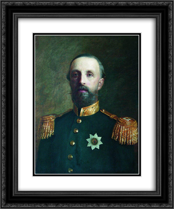 Prince Oscar Bernadotte, Duke of Ostgotlandiya 20x24 Black Ornate Wood Framed Art Print Poster with Double Matting by Makovsky, Konstantin