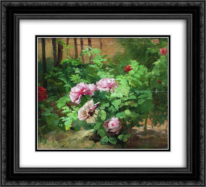 Roses 22x20 Black Ornate Wood Framed Art Print Poster with Double Matting by Makovsky, Konstantin