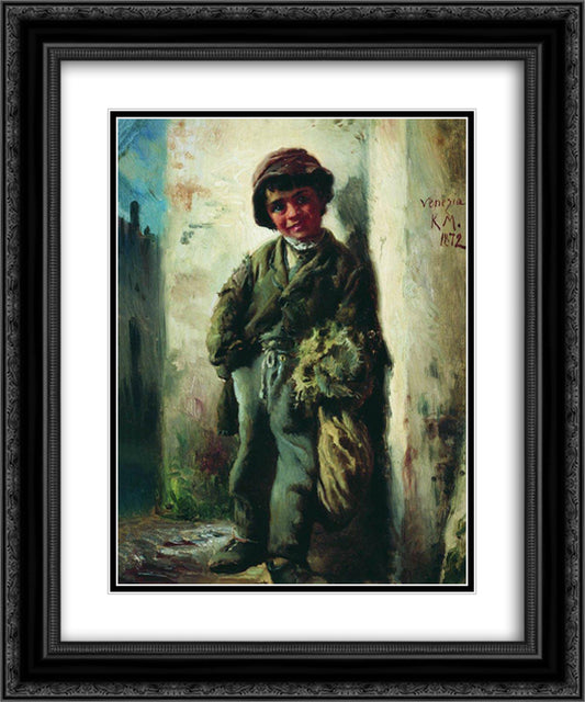 Savoyard 20x24 Black Ornate Wood Framed Art Print Poster with Double Matting by Makovsky, Konstantin