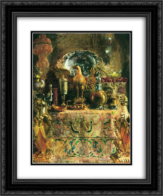 Still Life (Palace of Facets) 20x24 Black Ornate Wood Framed Art Print Poster with Double Matting by Makovsky, Konstantin