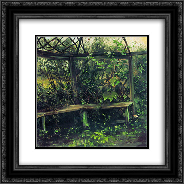 Summerhouse 20x20 Black Ornate Wood Framed Art Print Poster with Double Matting by Makovsky, Konstantin
