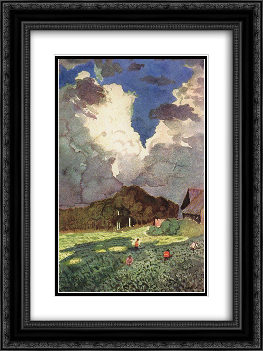 After the Storm 18x24 Black Ornate Wood Framed Art Print Poster with Double Matting by Somov, Konstantin