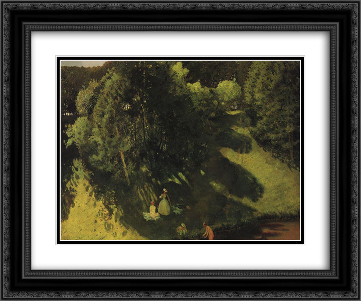 Bathings 24x20 Black Ornate Wood Framed Art Print Poster with Double Matting by Somov, Konstantin