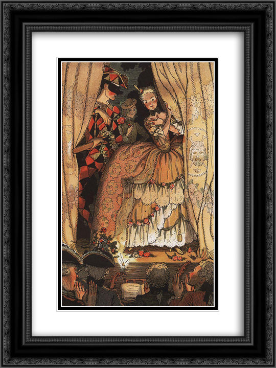 Book of the Marquise. Illustration 1 18x24 Black Ornate Wood Framed Art Print Poster with Double Matting by Somov, Konstantin