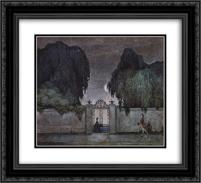 Date night 22x20 Black Ornate Wood Framed Art Print Poster with Double Matting by Somov, Konstantin