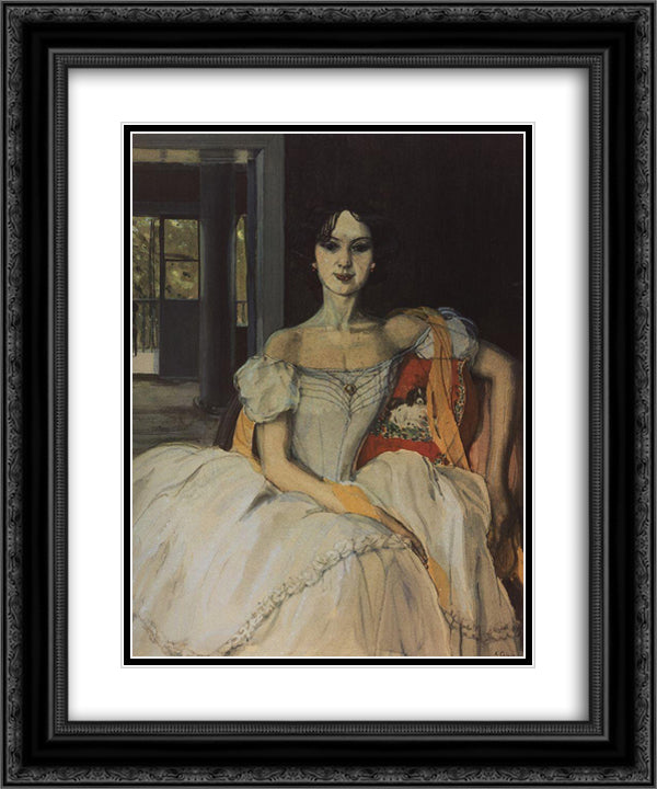 Echo of Bygone Days 20x24 Black Ornate Wood Framed Art Print Poster with Double Matting by Somov, Konstantin