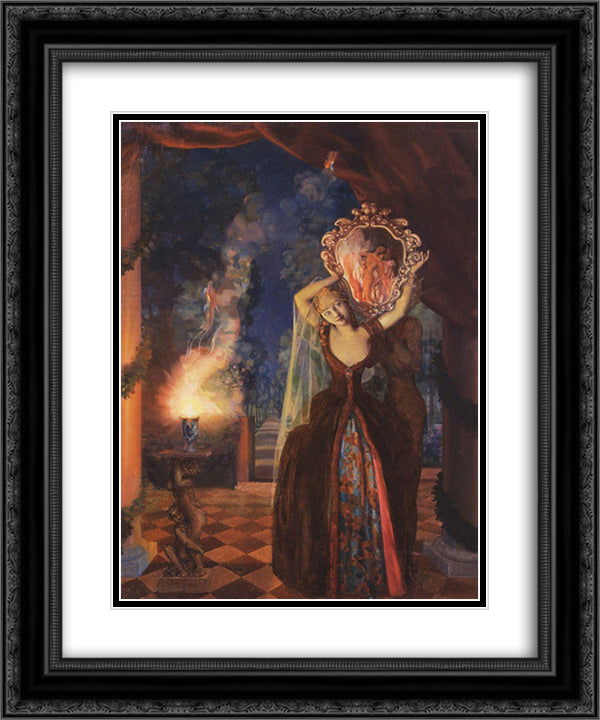 Enchantress 20x24 Black Ornate Wood Framed Art Print Poster with Double Matting by Somov, Konstantin