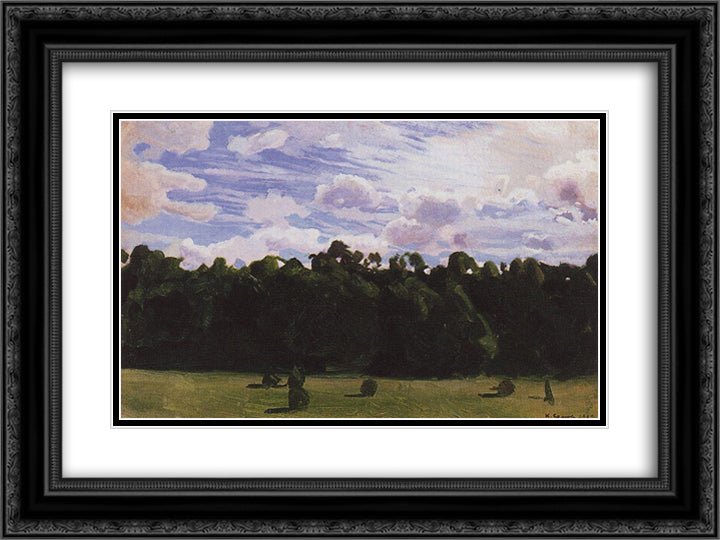 Forest 24x18 Black Ornate Wood Framed Art Print Poster with Double Matting by Somov, Konstantin