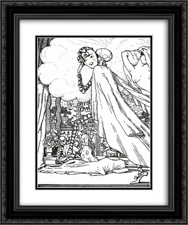 Frontispiece to the Book N. Sapunova 20x24 Black Ornate Wood Framed Art Print Poster with Double Matting by Somov, Konstantin