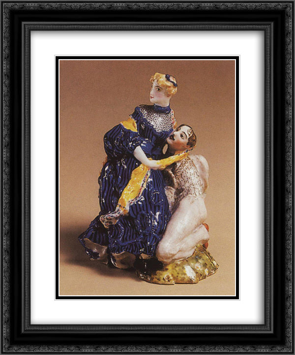 In Love (On the Stone) 20x24 Black Ornate Wood Framed Art Print Poster with Double Matting by Somov, Konstantin