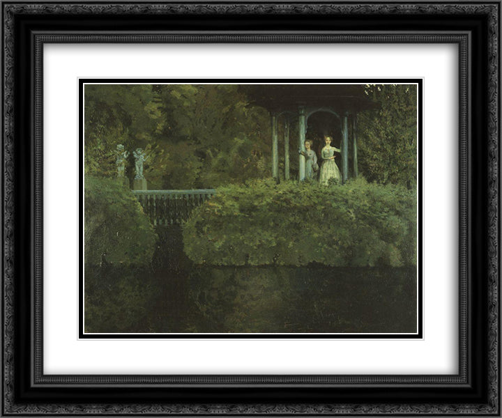 Island of Love 24x20 Black Ornate Wood Framed Art Print Poster with Double Matting by Somov, Konstantin