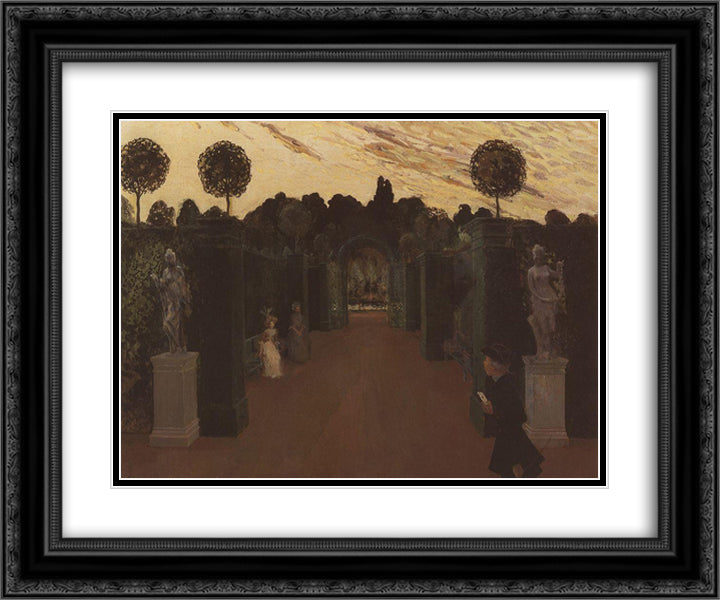Letter (Mysterious Messenger) 24x20 Black Ornate Wood Framed Art Print Poster with Double Matting by Somov, Konstantin