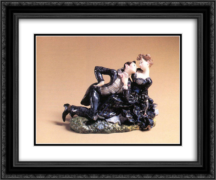 Lovers 2 24x20 Black Ornate Wood Framed Art Print Poster with Double Matting by Somov, Konstantin