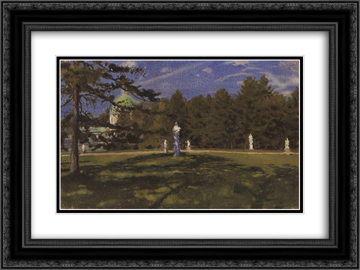 Oranienbaum 24x18 Black Ornate Wood Framed Art Print Poster with Double Matting by Somov, Konstantin