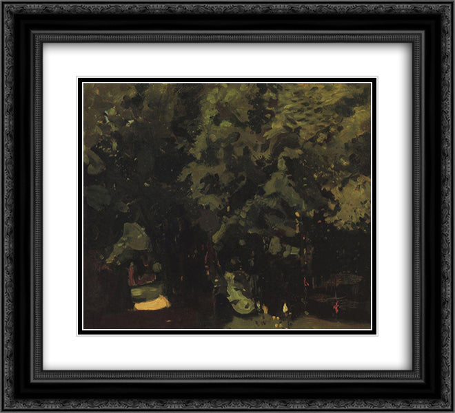 Park 22x20 Black Ornate Wood Framed Art Print Poster with Double Matting by Somov, Konstantin