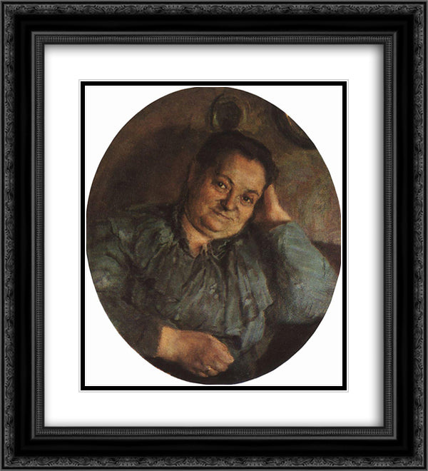 Portrait of Artist's Mather 20x22 Black Ornate Wood Framed Art Print Poster with Double Matting by Somov, Konstantin