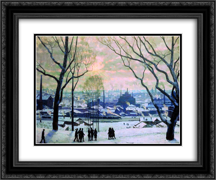 Industrial Moscow 24x20 Black Ornate Wood Framed Art Print Poster with Double Matting by Yuon, Konstantin