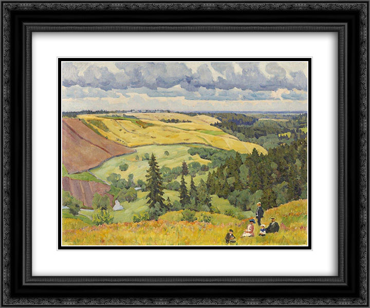 Landscape of Novgorod Governorate 24x20 Black Ornate Wood Framed Art Print Poster with Double Matting by Yuon, Konstantin