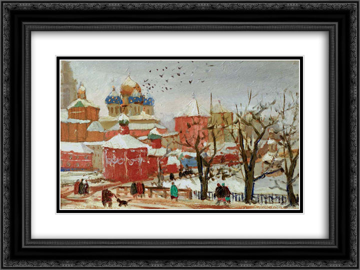 Sergiyev Posad (Zagorsk) 24x18 Black Ornate Wood Framed Art Print Poster with Double Matting by Yuon, Konstantin