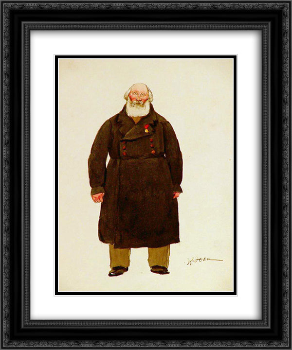 Sketch of Theatre costume 20x24 Black Ornate Wood Framed Art Print Poster with Double Matting by Yuon, Konstantin