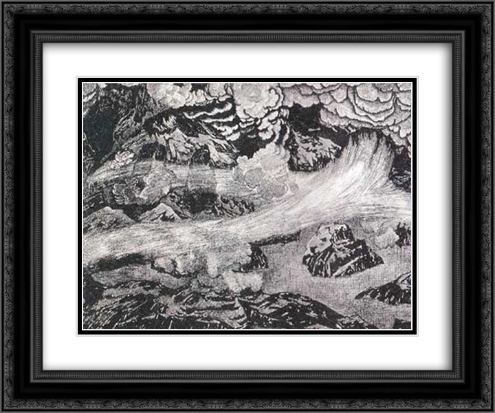So be light 24x20 Black Ornate Wood Framed Art Print Poster with Double Matting by Yuon, Konstantin