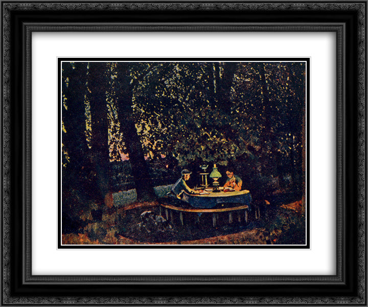 The August Evening. Ligachevo 24x20 Black Ornate Wood Framed Art Print Poster with Double Matting by Yuon, Konstantin