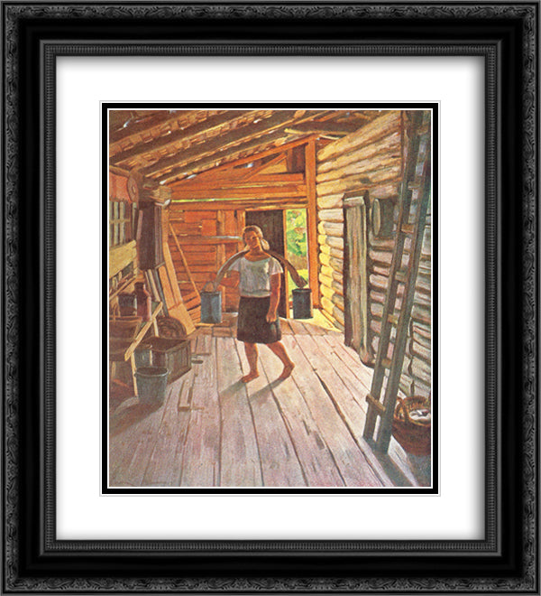 The Seney. Ligachevo 20x22 Black Ornate Wood Framed Art Print Poster with Double Matting by Yuon, Konstantin