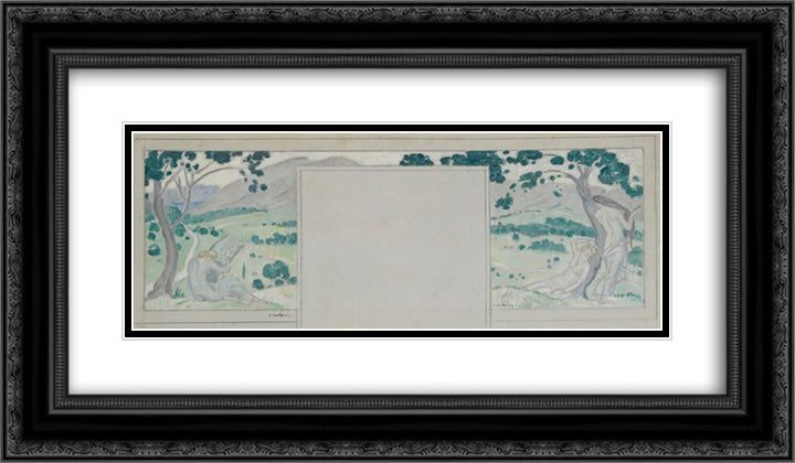Hymn to the Dawn 24x14 Black Ornate Wood Framed Art Print Poster with Double Matting by Parthenis, Konstantinos