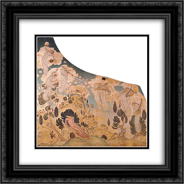 Music (Painting and Decoration of a Piano), 20x20 Black Ornate Wood Framed Art Print Poster with Double Matting by Parthenis, Konstantinos
