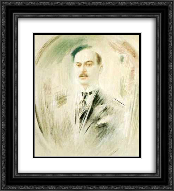Portrait of Averoff 20x22 Black Ornate Wood Framed Art Print Poster with Double Matting by Parthenis, Konstantinos